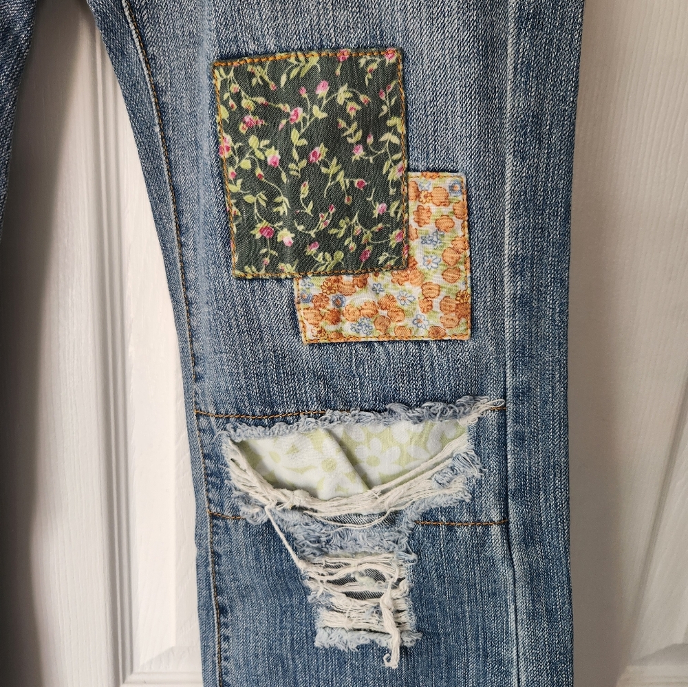 Levi's 513 Patchwork Bootcut Jeans Y2k - image 2